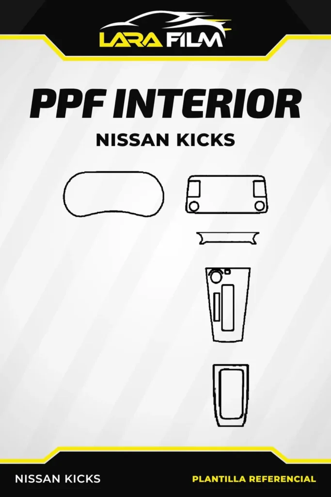 Plantilla PPF precortada para cuadro de instrumentos, pantalla multimedia y consola central de Nissan Kicks